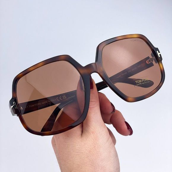 Tom Ford FT0992 DELPHINE 52E Sunglasses Havana Brown Oversized Women - Picture 5 of 12